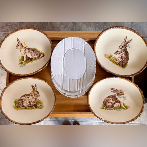 New in Box Williams Sonoma
Easter Meadow Bunny Salad Plates
Set of 4